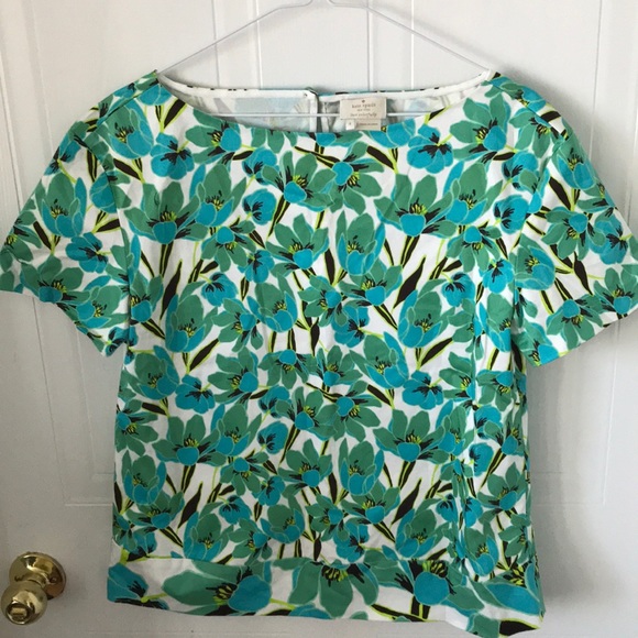 Kate Spade short sleeve floral top, Size 4 - Picture 1 of 4
